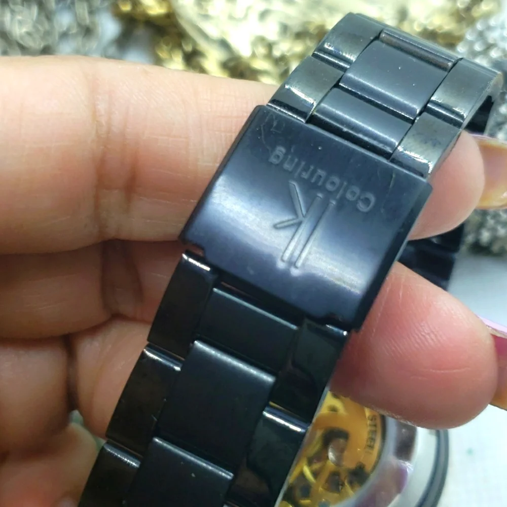 IK COLOURING Big Skeleton Case IK Mens Black Watch - Picture 5 of 10